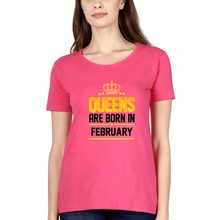 Load image into Gallery viewer, Queens Are Born In February T-Shirt for Women-Pink-Ektarfa.online
