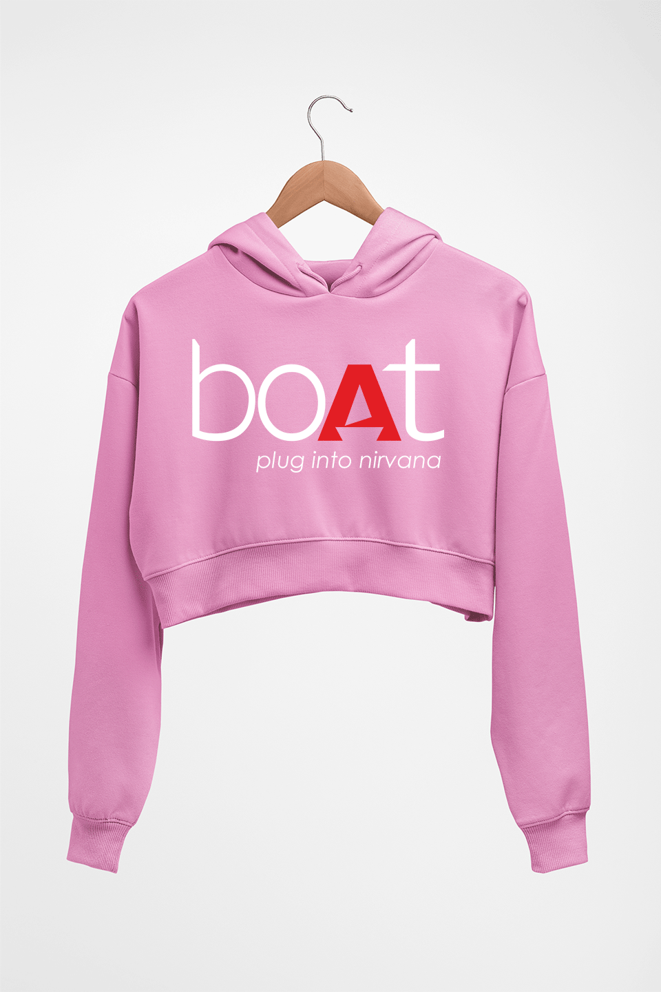 Boat Crop HOODIE FOR WOMEN-Light Baby Pink-Ektarfa.online