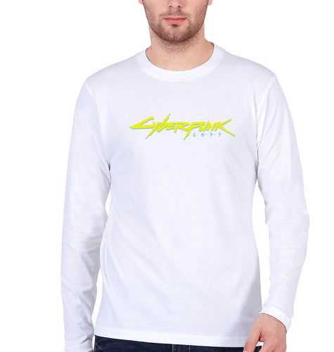 Cyberpunk Full Sleeves T-Shirt for Men-White-Ektarfa.online