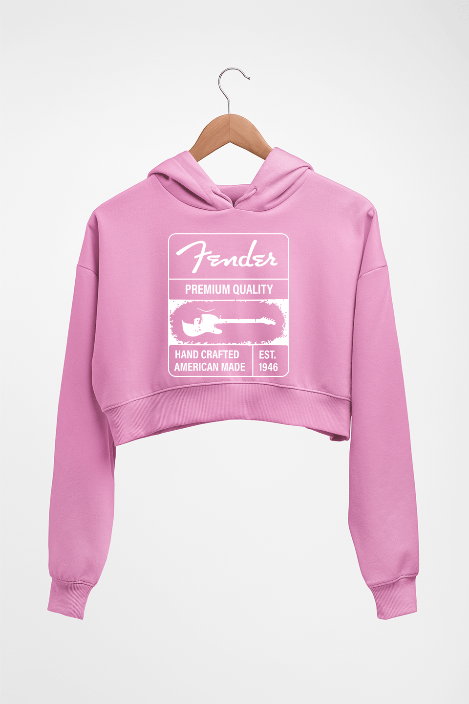 Fender Crop HOODIE FOR WOMEN-Light Baby Pink-Ektarfa.online