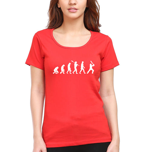 CRICKET Evolution T-Shirt for Women-Red-Ektarfa.online