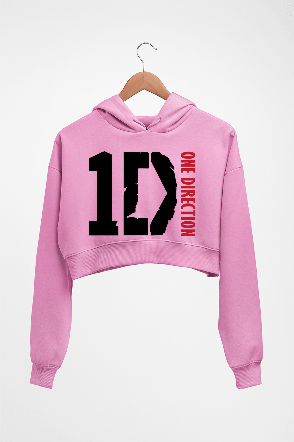 One Direction Crop HOODIE FOR WOMEN-Light Baby Pink-Ektarfa.online