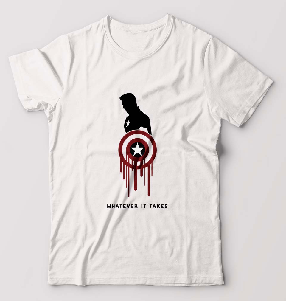 Captain America Superhero T-Shirt for Men-White-Ektarfa.online