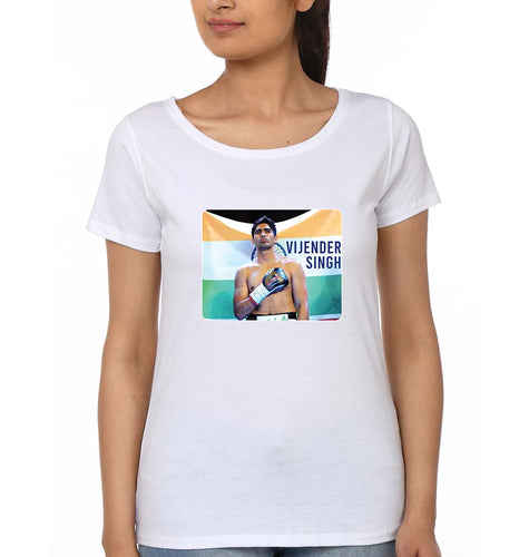 Vijender Singh T-Shirt for Women-White-Ektarfa.online