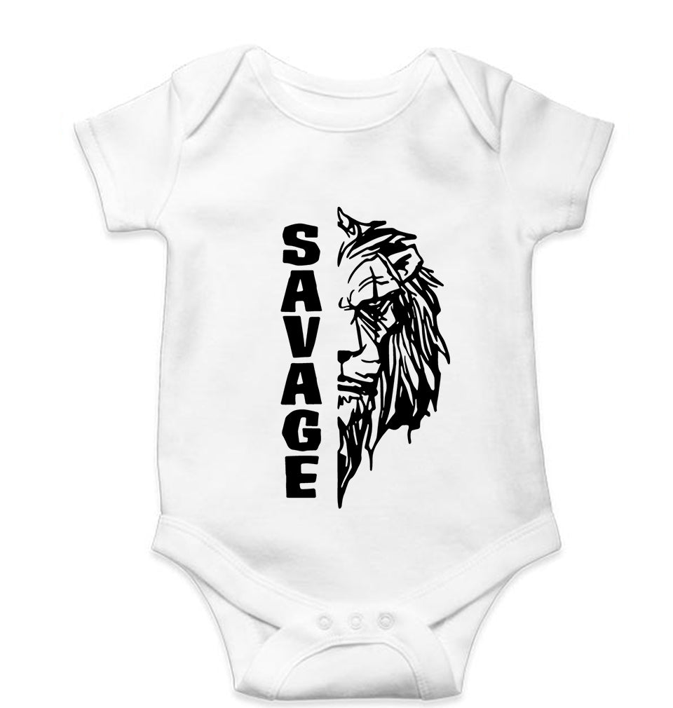 Savage Lion Kids Romper For Baby Boy/Girl-White-Ektarfa.online