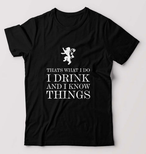 GOT Game of Thrones I Drink And Know Things T-Shirt for Men-Black-Ektarfa.online