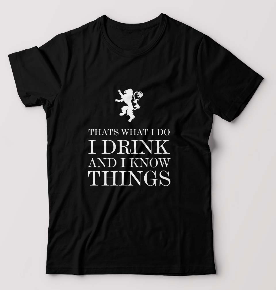 GOT Game of Thrones I Drink And Know Things T-Shirt for Men-Black-Ektarfa.online