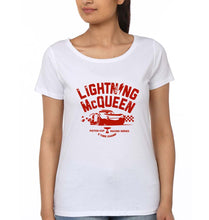 Load image into Gallery viewer, Lightning McQueen T-Shirt for Women-White-Ektarfa.online
