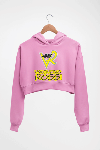 Valentino Rossi(VR 46) Crop HOODIE FOR WOMEN-Light Baby Pink-Ektarfa.online