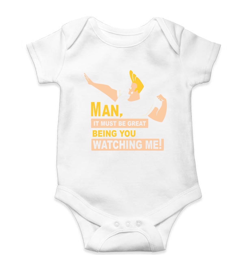 Johnny Bravo Kids Romper For Baby Boy/Girl-White-Ektarfa.online