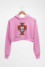 Load image into Gallery viewer, Portugal Football Crop HOODIE FOR WOMEN-Light Baby Pink-Ektarfa.online
