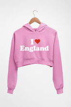 Load image into Gallery viewer, I Love England Crop HOODIE FOR WOMEN-Light Baby Pink-Ektarfa.online
