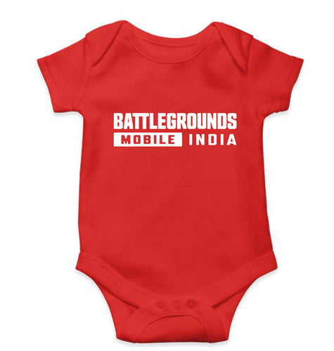 Battlegrounds Mobile India (BGMI) Kids Romper For Baby Boy/Girl-0-5 Months(18 Inches)-Red-Ektarfa.online