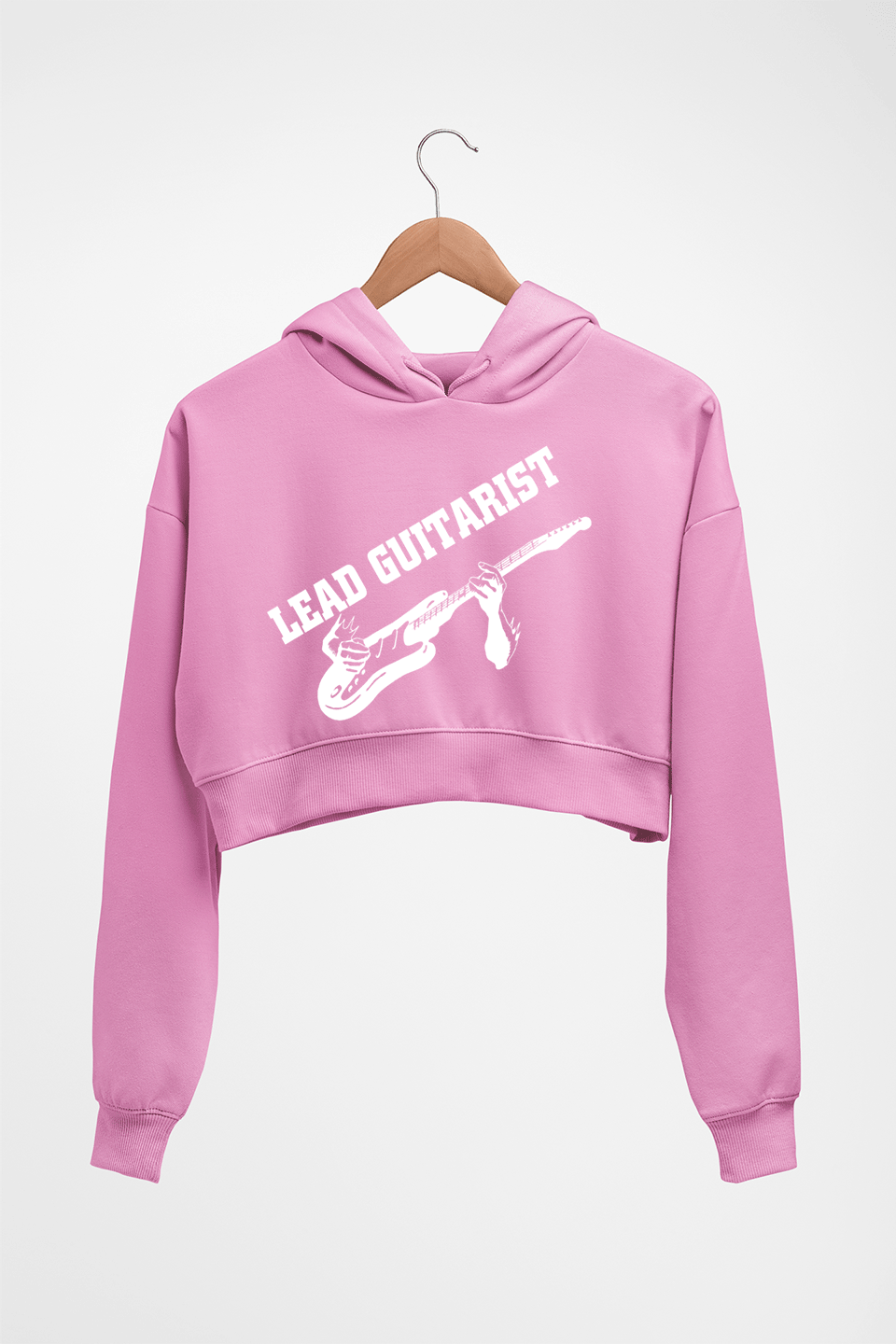 Guitarist Crop HOODIE FOR WOMEN-Light Baby Pink-Ektarfa.online
