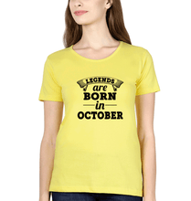 Load image into Gallery viewer, Legends are Born in October T-Shirt for Women-Yellow-Ektarfa.online
