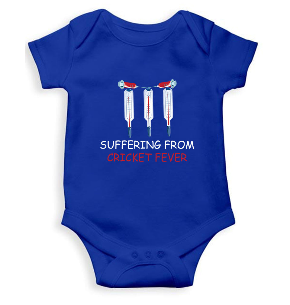 CRICKET Fever Kids Romper For Baby Boy/Girl-0-5 Months(18 Inches)-Royal Blue-Ektarfa.online