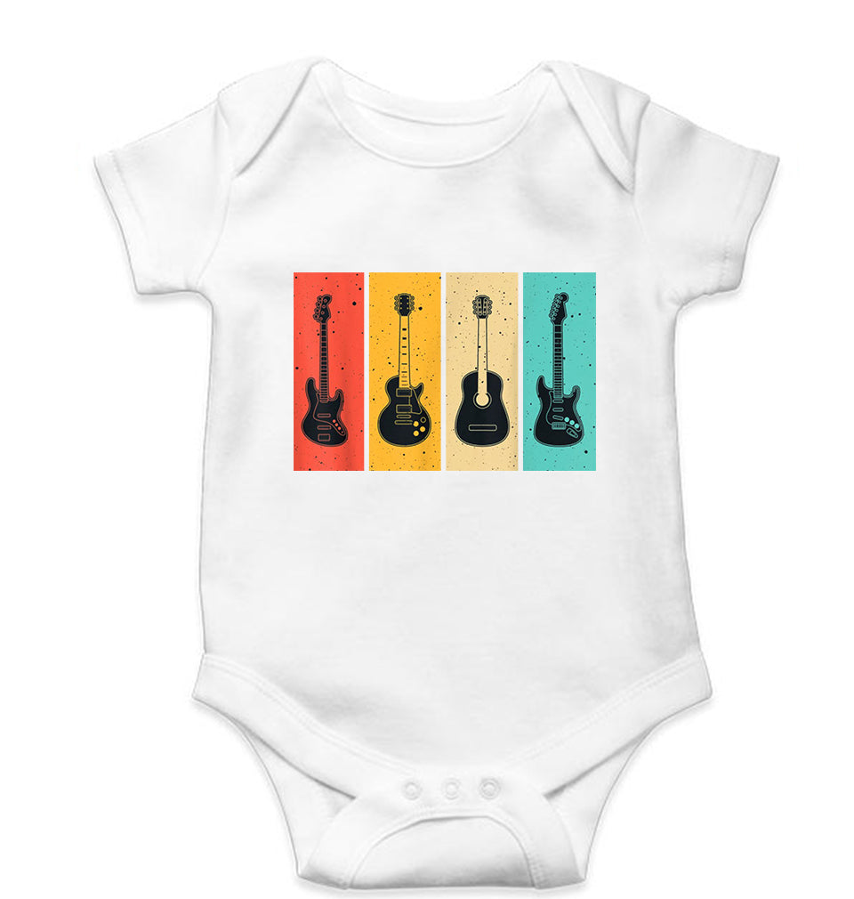 Guitar Kids Romper Kids Romper For Baby Boy/Girl-0-5 Months(18 Inches)-White-Ektarfa.online