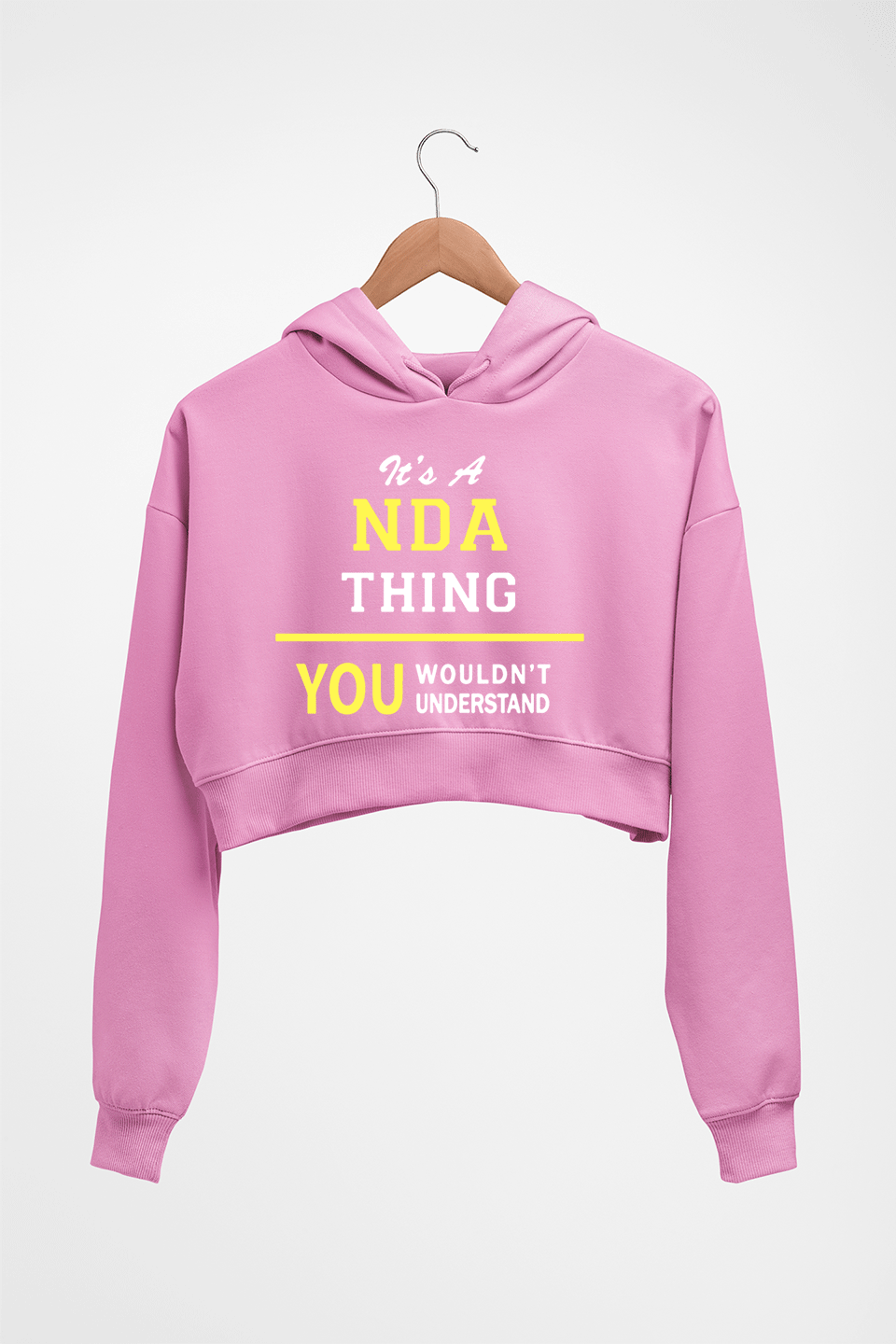 NDA Army Crop HOODIE FOR WOMEN-Light Baby Pink-Ektarfa.online