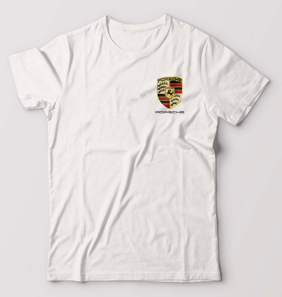 Porsche Pocket Logo T-Shirt for Men-White-Ektarfa.online