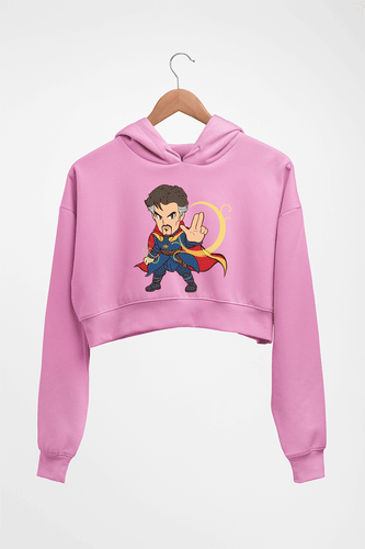 Doctor Strange Superhero Crop HOODIE FOR WOMEN-Light Baby Pink-Ektarfa.online