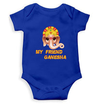 Load image into Gallery viewer, My Friend Ganesha Kids Romper For Baby Boy/Girl-0-5 Months(18 Inches)-Royal Blue-Ektarfa.online
