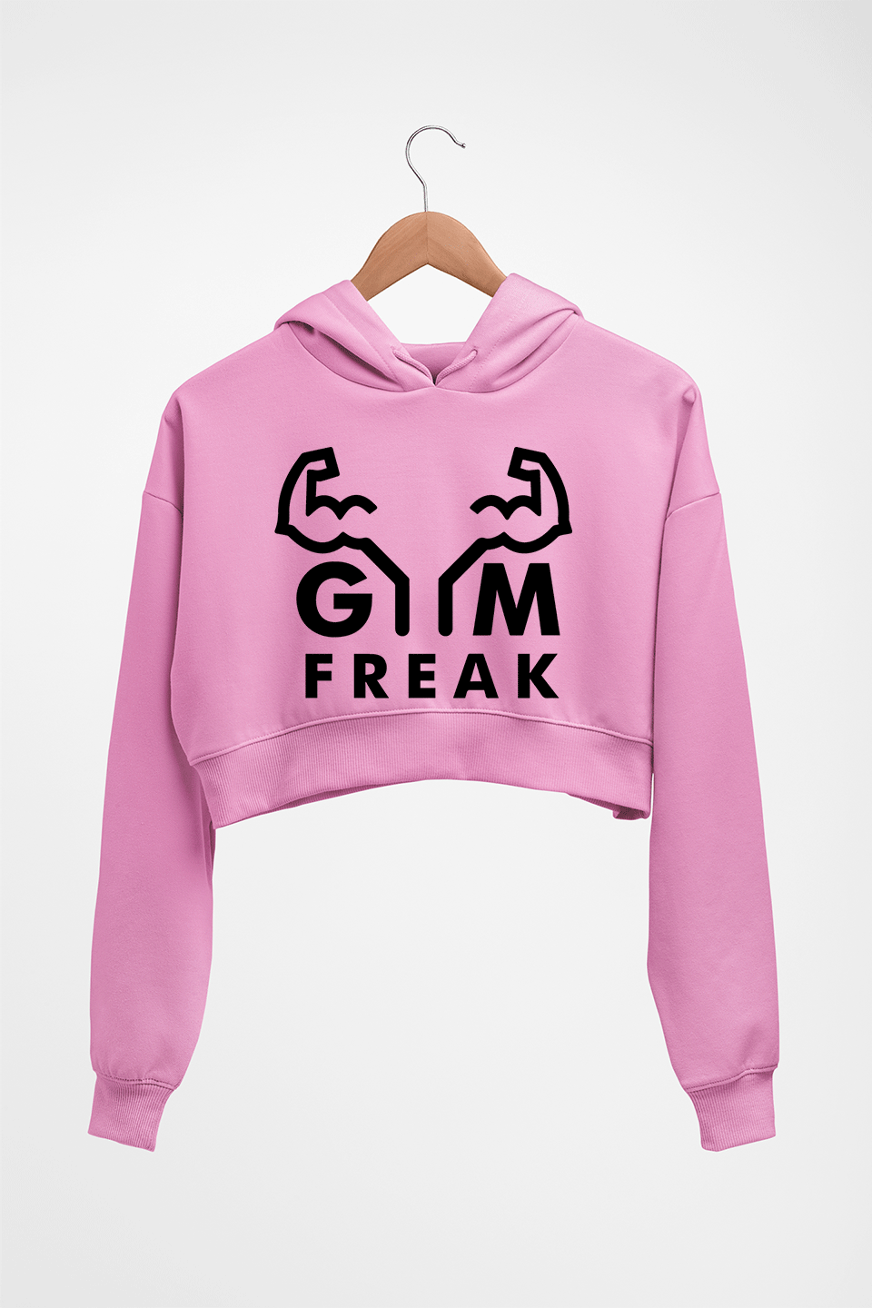 Gym Crop HOODIE FOR WOMEN-Light Baby Pink-Ektarfa.online