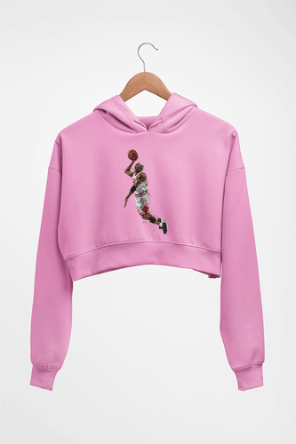 Michael Jordan Crop HOODIE FOR WOMEN-Light baby pink-Ektarfa.online