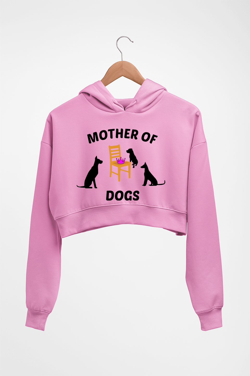 Mother of Dog Crop HOODIE FOR WOMEN-Light Baby Pink-Ektarfa.online