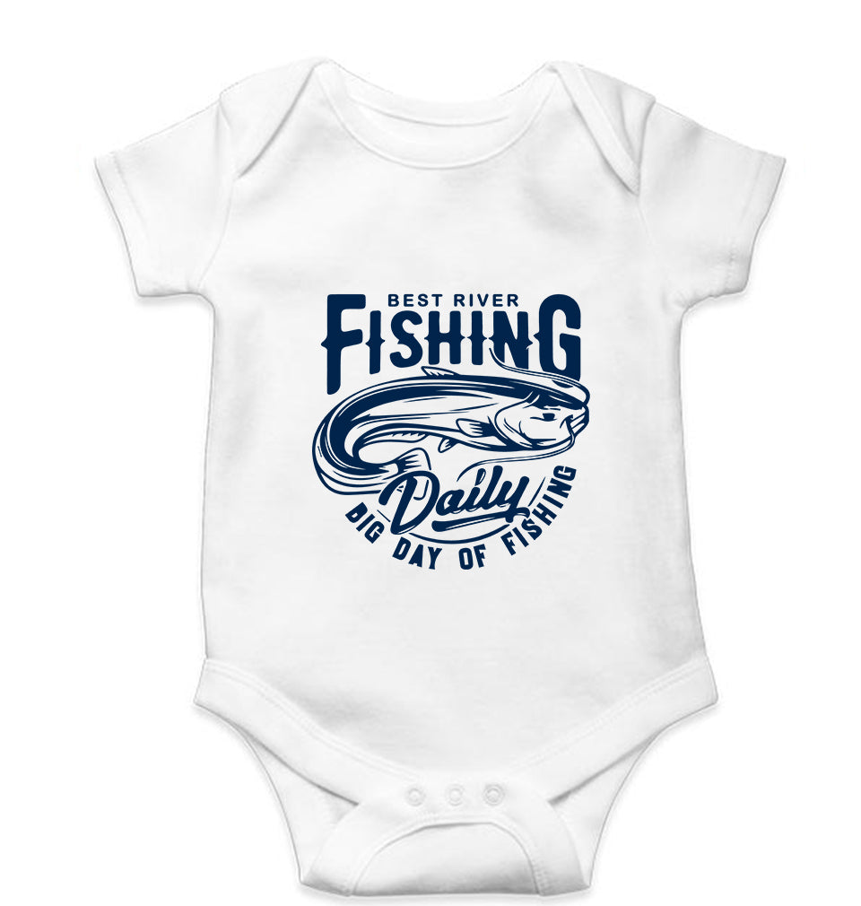 Fishing Kids Romper For Baby Boy/Girl-0-5 Months(18 Inches)-White-Ektarfa.online