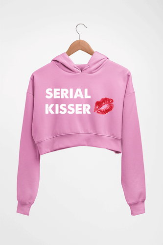 Serial Kisser Crop HOODIE FOR WOMEN-Light Baby Pink-Ektarfa.online