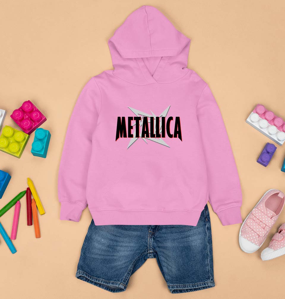 Metallica Kids Hoodie for Boy/Girl-Light Baby Pink-Ektarfa.online