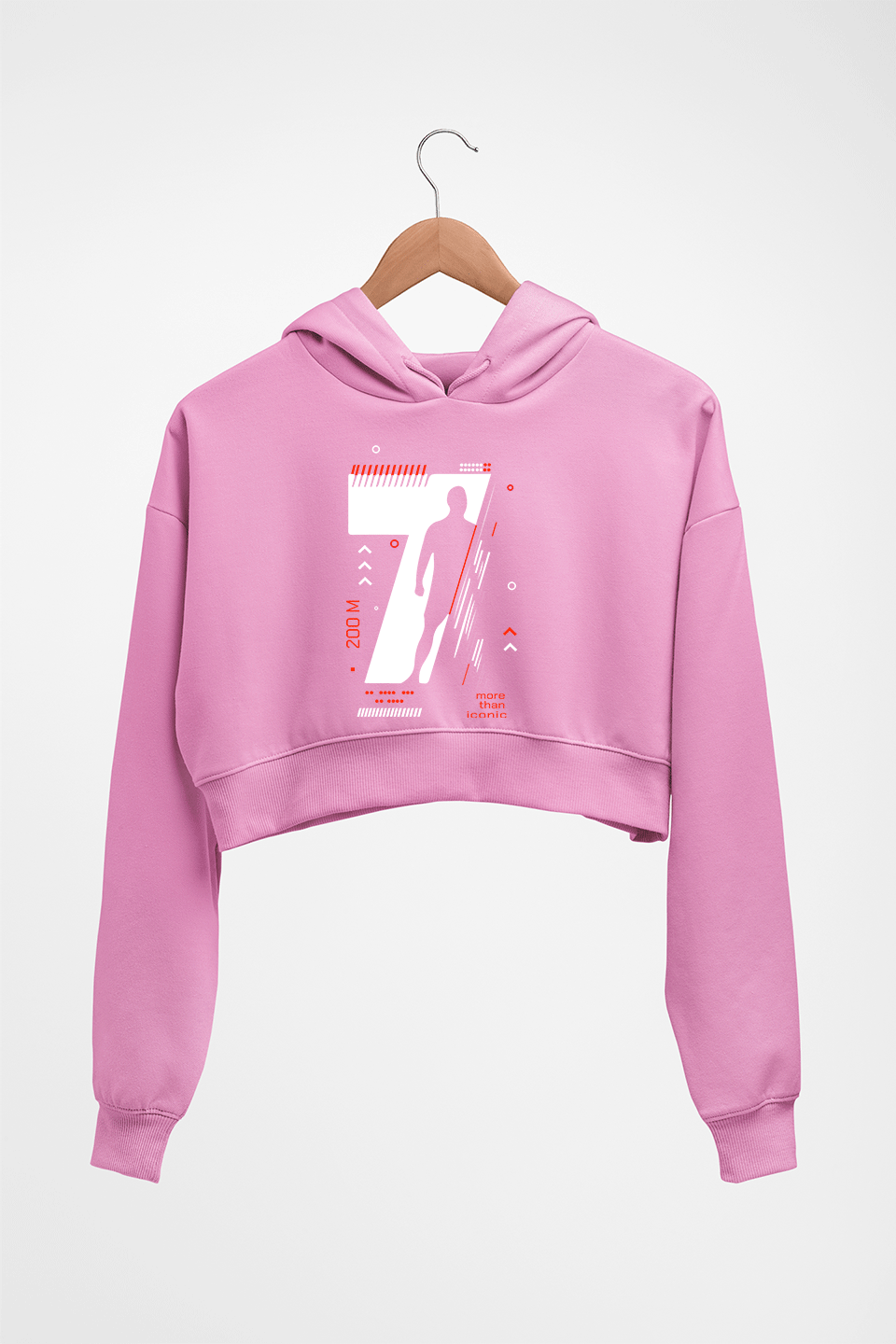 Cristiano Ronaldo CR7 Crop HOODIE FOR WOMEN-Light Baby Pink-Ektarfa.online