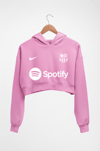 Load image into Gallery viewer, Barcelona 2022-23 Crop HOODIE FOR WOMEN-Light Baby Pink-Ektarfa.online
