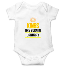 Load image into Gallery viewer, Kings Are Born In January Kids Romper For Baby Boy/Girl-0-5 Months(18 Inches)-White-Ektarfa.online
