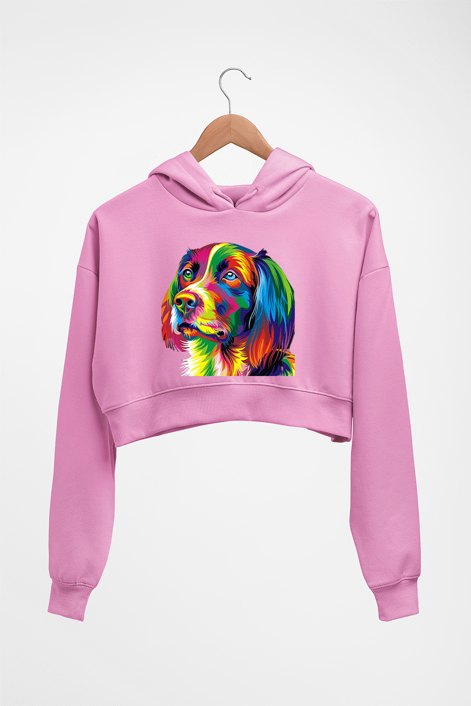 Dog Crop HOODIE FOR WOMEN-Light Baby Pink-Ektarfa.online