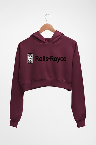 Rolls Royce Crop HOODIE FOR WOMEN-Maroon-Ektarfa.online