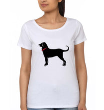 Load image into Gallery viewer, Black Dog T-Shirt for Women-White-Ektarfa.online

