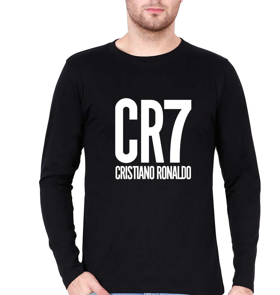Cristiano Ronaldo CR7 Full Sleeves T-Shirt for Men-Black-Ektarfa.online