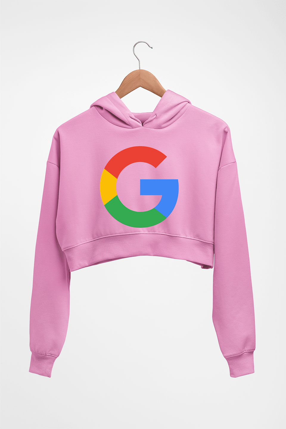 Google Crop HOODIE FOR WOMEN-Light Baby Pink-Ektarfa.online