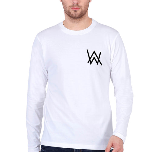 Alan Walker Logo Full Sleeves T-Shirt for Men-White-Ektarfa.online