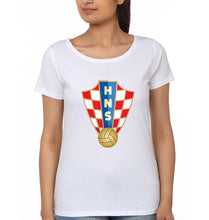 Load image into Gallery viewer, Croatia Football T-Shirt for Women-White-Ektarfa.online
