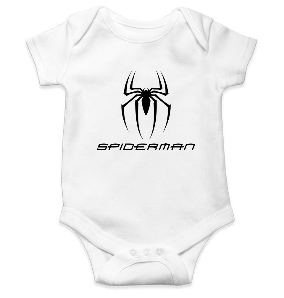 Spiderman Kids Romper For Baby Boy/Girl-0-5 Months(18 Inches)-White-Ektarfa.online