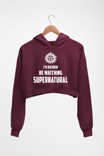 Load image into Gallery viewer, Supernatural Crop HOODIE FOR WOMEN-Maroon-Ektarfa.online
