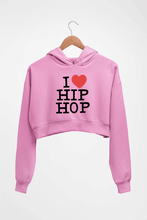 Load image into Gallery viewer, I Love Hip Hop Crop HOODIE FOR WOMEN-Light Baby Pink-Ektarfa.online
