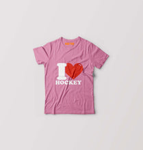 Load image into Gallery viewer, I Love Hockey Kids T-Shirt for Boy/Girl-Pink-Ektarfa.online
