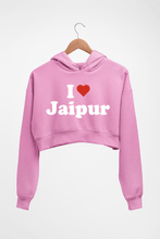 Load image into Gallery viewer, I Love Jaipur Crop HOODIE FOR WOMEN-Light Baby Pink-Ektarfa.online
