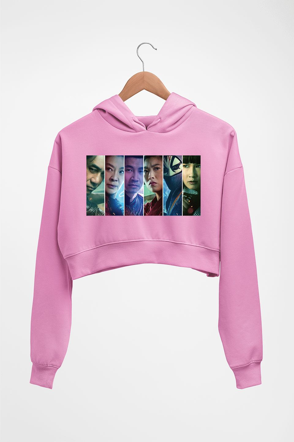 Shang-Chi Crop HOODIE FOR WOMEN-Light Baby Pink-Ektarfa.online