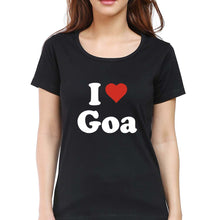 Load image into Gallery viewer, I Love Goa T-Shirt for Women-Black-Ektarfa.online
