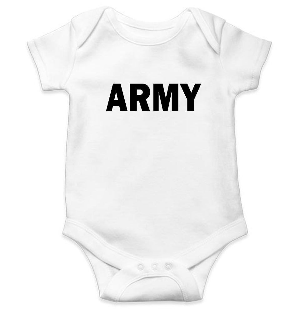 ARMY Kids Romper For Baby Boy/Girl-0-5 Months(18 Inches)-White-Ektarfa.online