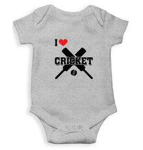 Load image into Gallery viewer, I Love Cricket Kids Romper For Baby Boy/Girl-0-5 Months(18 Inches)-Grey-Ektarfa.online
